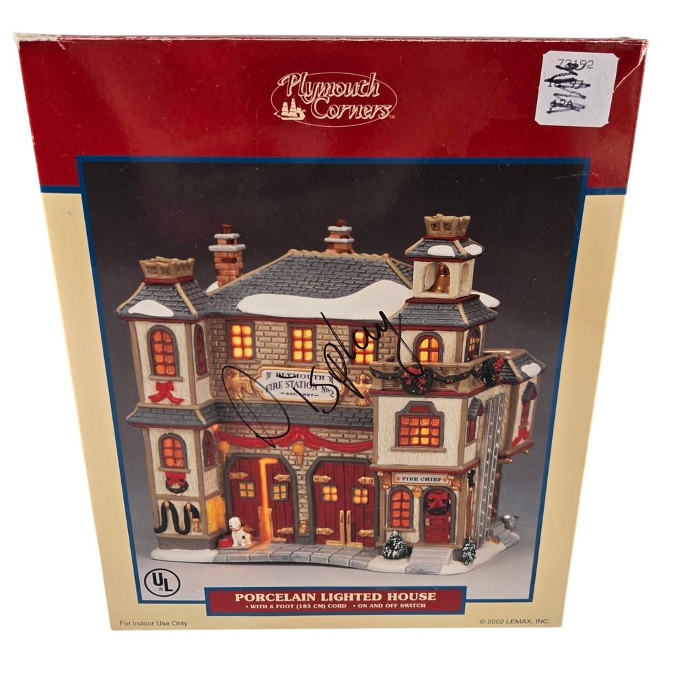 Lemax Plymouth Corners Fire Station No. 2 25657A 2002 Porcelain House